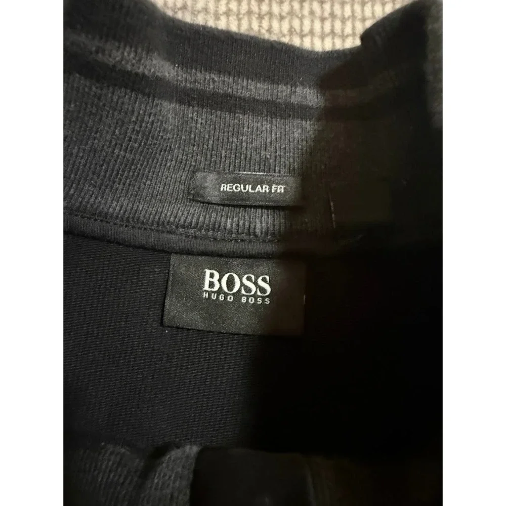 Hugo Boss Mens Black Quarter Zip Pullover Sweatshirt‎ Regular Fit Piceno 49 M